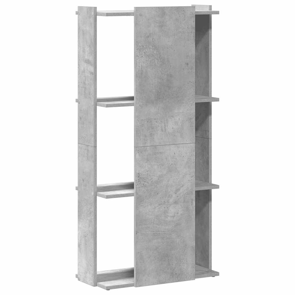 Könyvespolc 3 szintes beton szürke 60x30x120 cm műfa