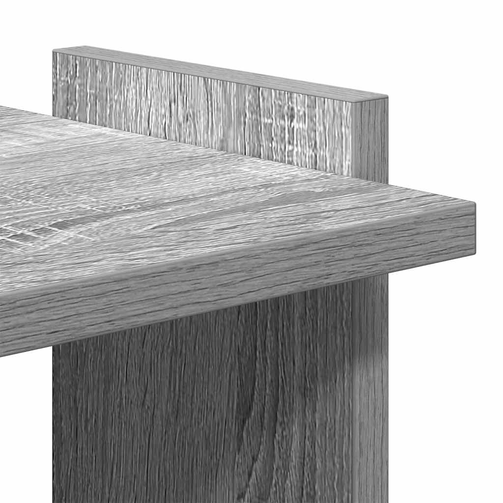3 szintes szürke sonoma szerelt fa könyvespolc 60 x 30 x 120 cm