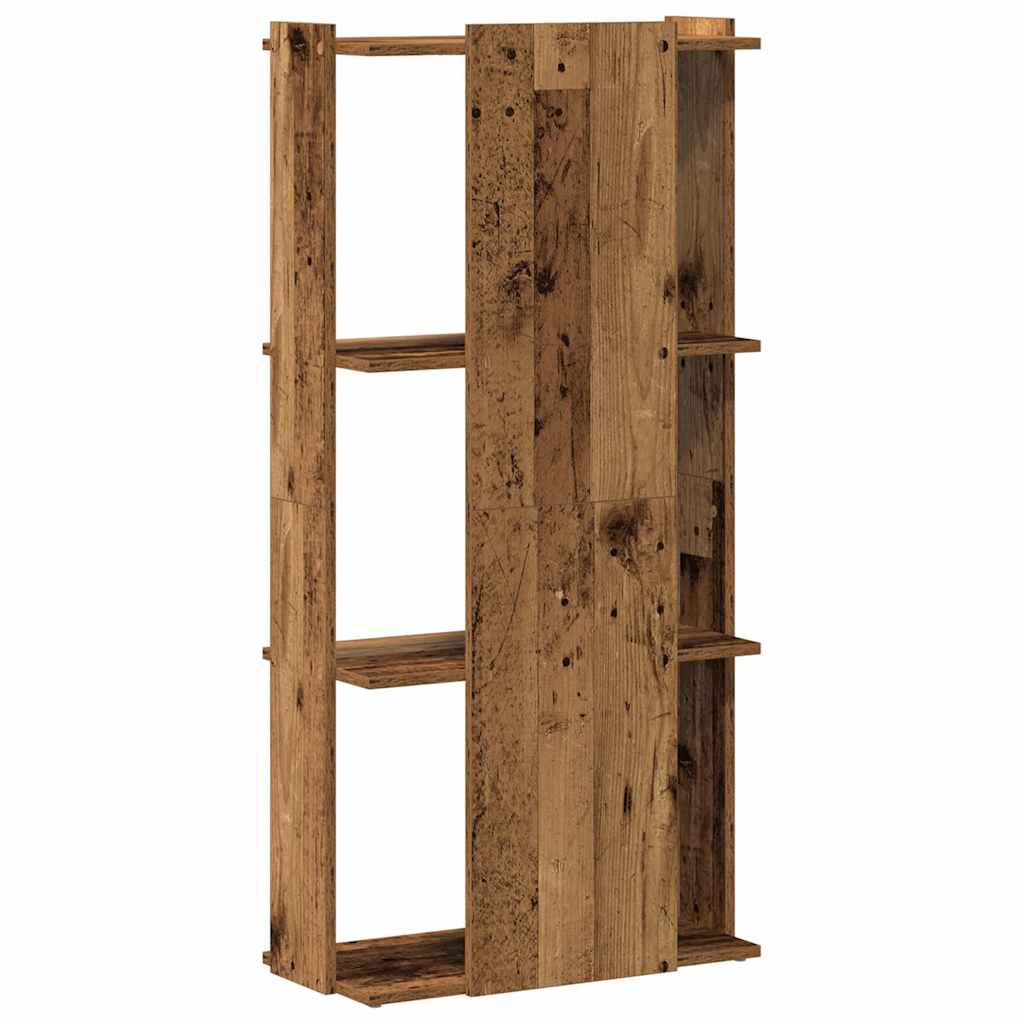 Könyvespolc 3 szintes Régi fa 60x30x120 cm Műfa