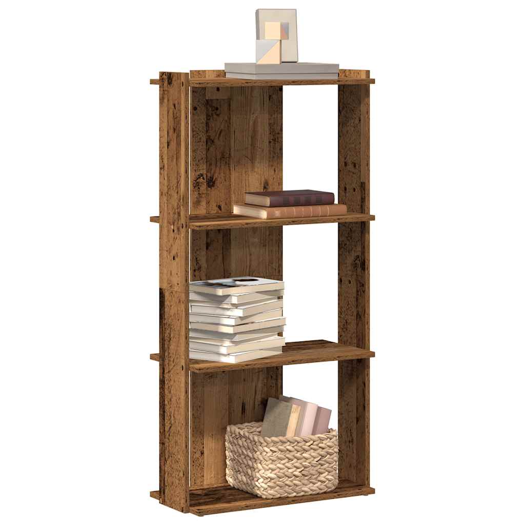 Könyvespolc 3 szintes Régi fa 60x30x120 cm Műfa