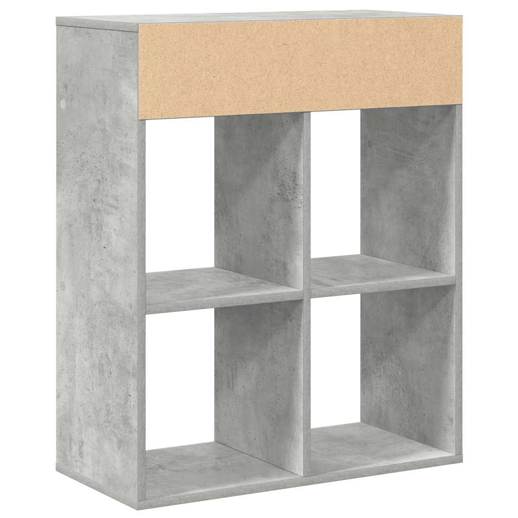 könyvszekrény betonszürke 66x31x80 cm szerelt fa
