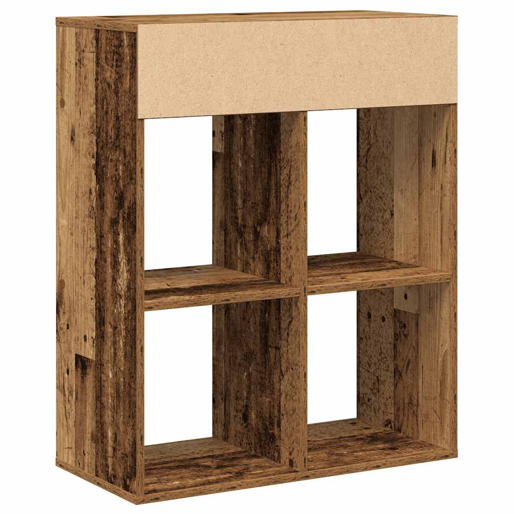 könyvszekrény antik fa 66x31x80 cm szerelt fa