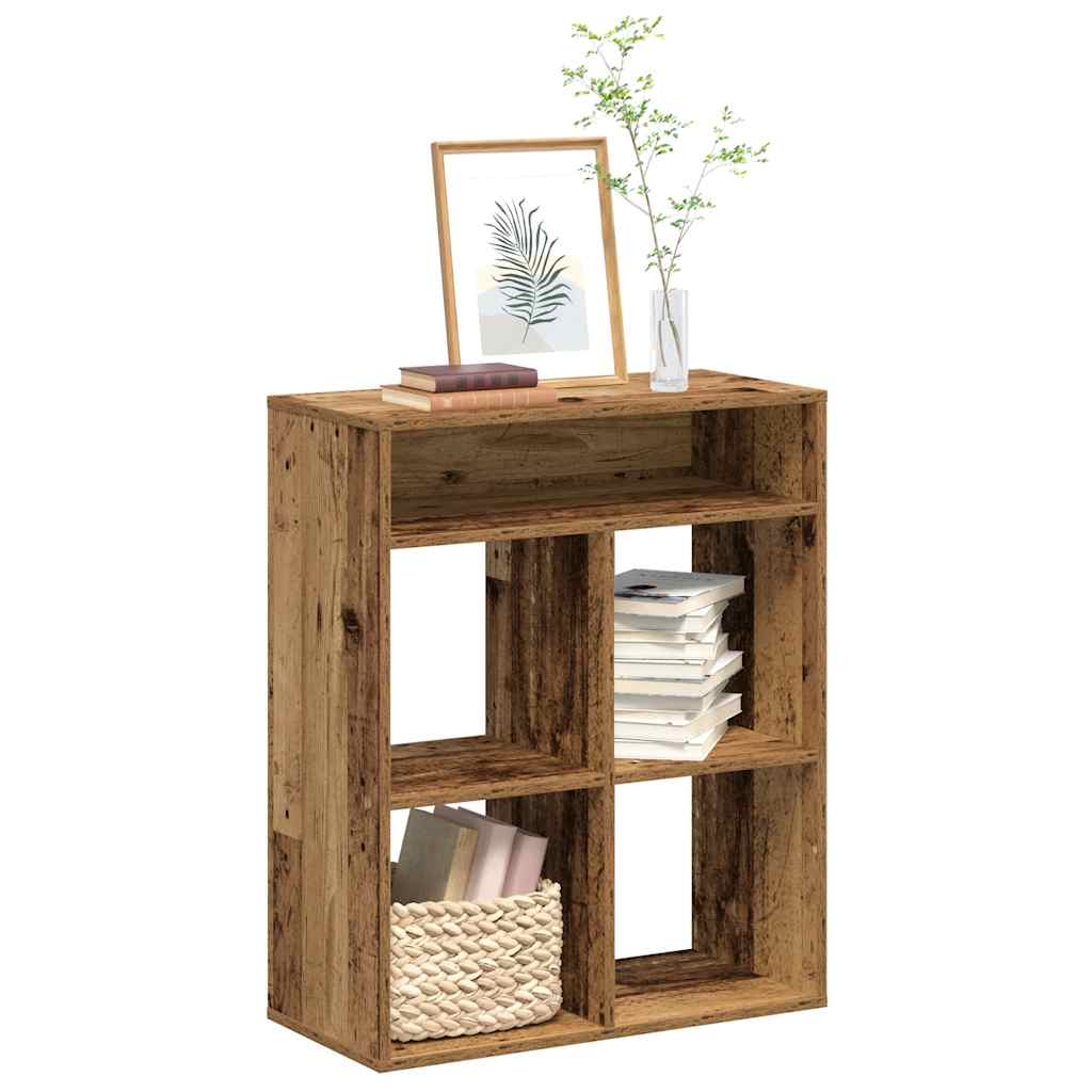 könyvszekrény antik fa 66x31x80 cm szerelt fa