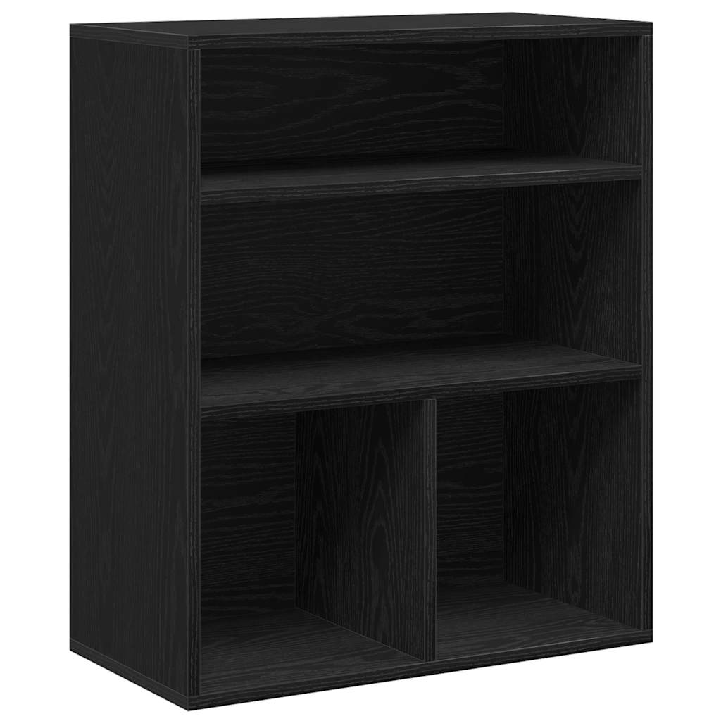 könyvszekrény fekete 60x30x71,5 cm szerelt fa