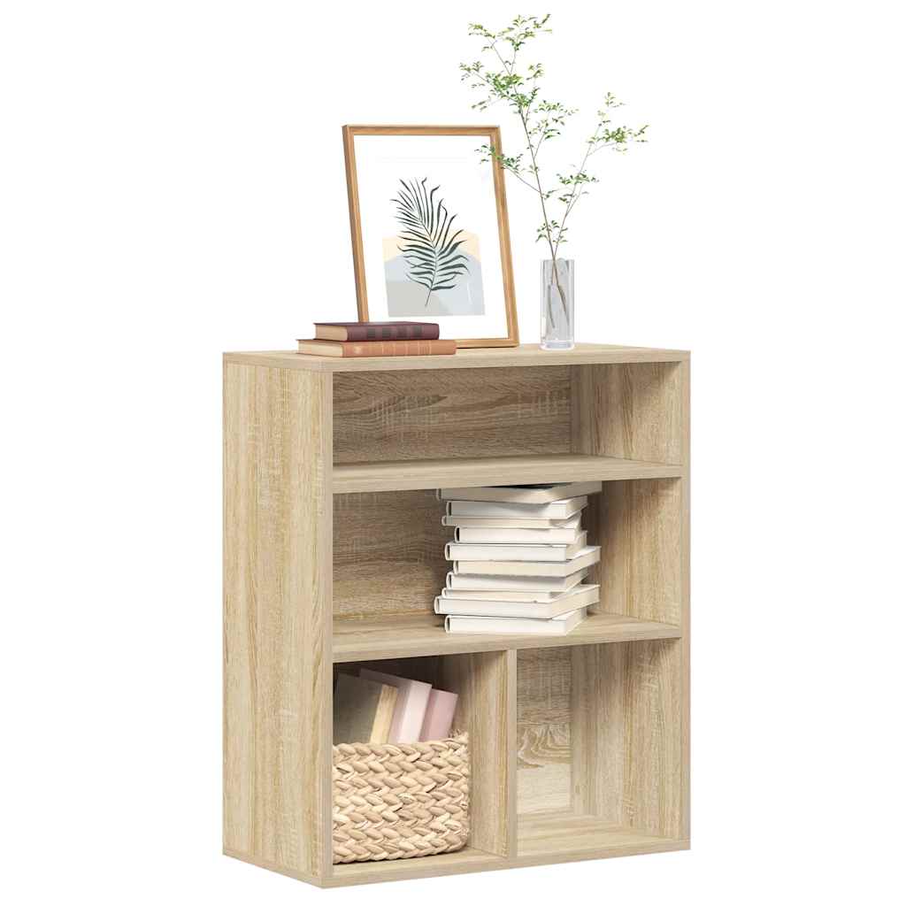 könyvszekrény sonoma színű 60x30x71,5 cm szerelt fa