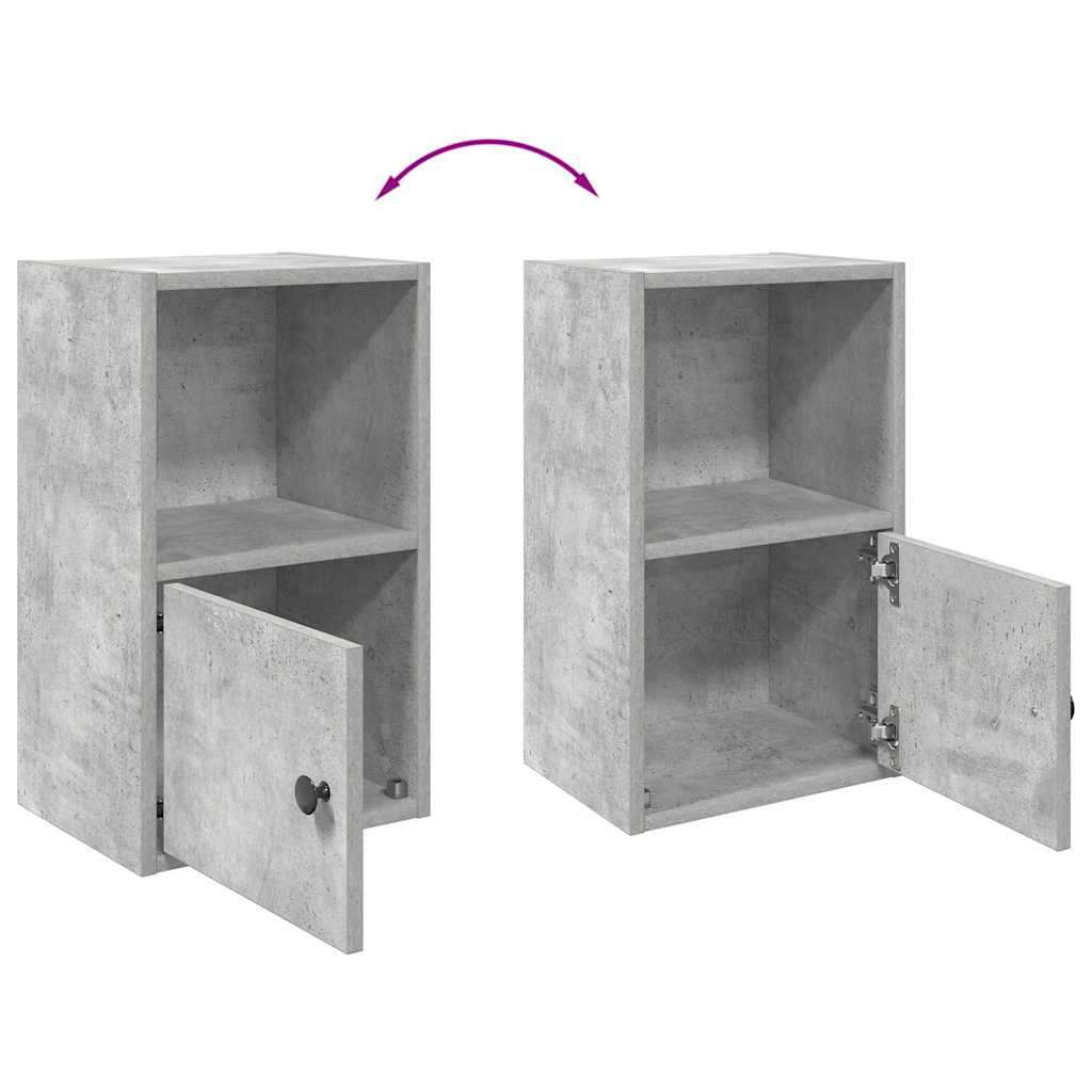 betonszürke szerelt fa könyvespolc 31x24x52 cm