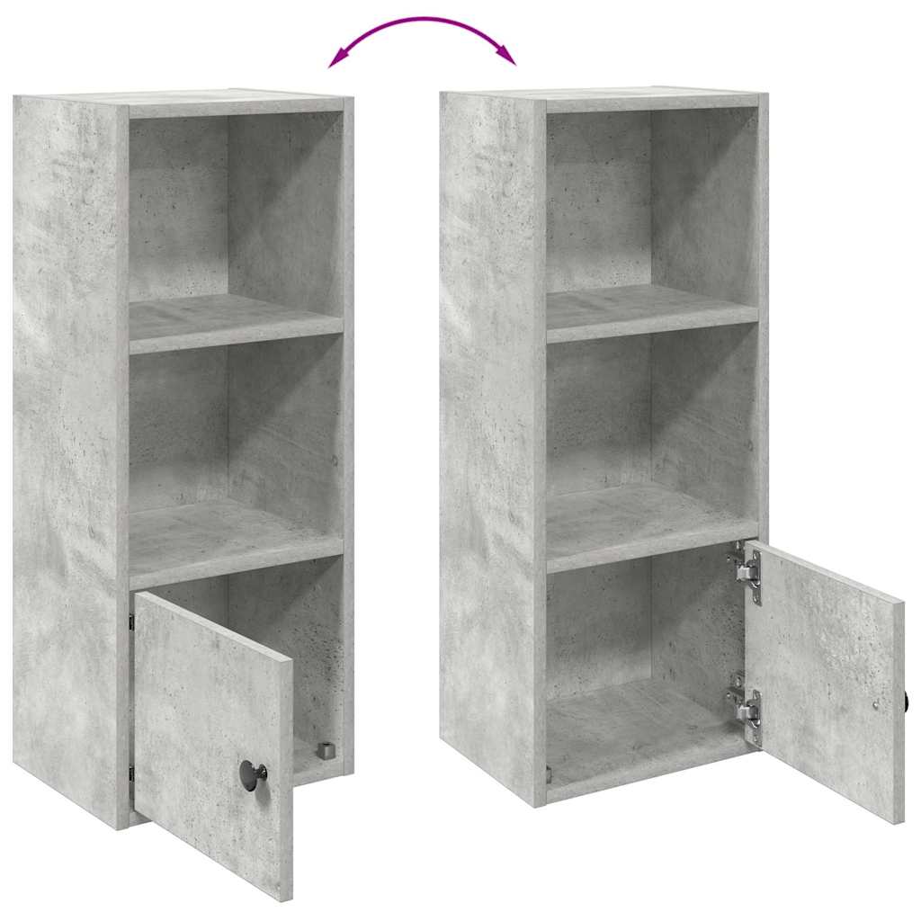 betonszürke szerelt fa könyvespolc 31x24x77 cm