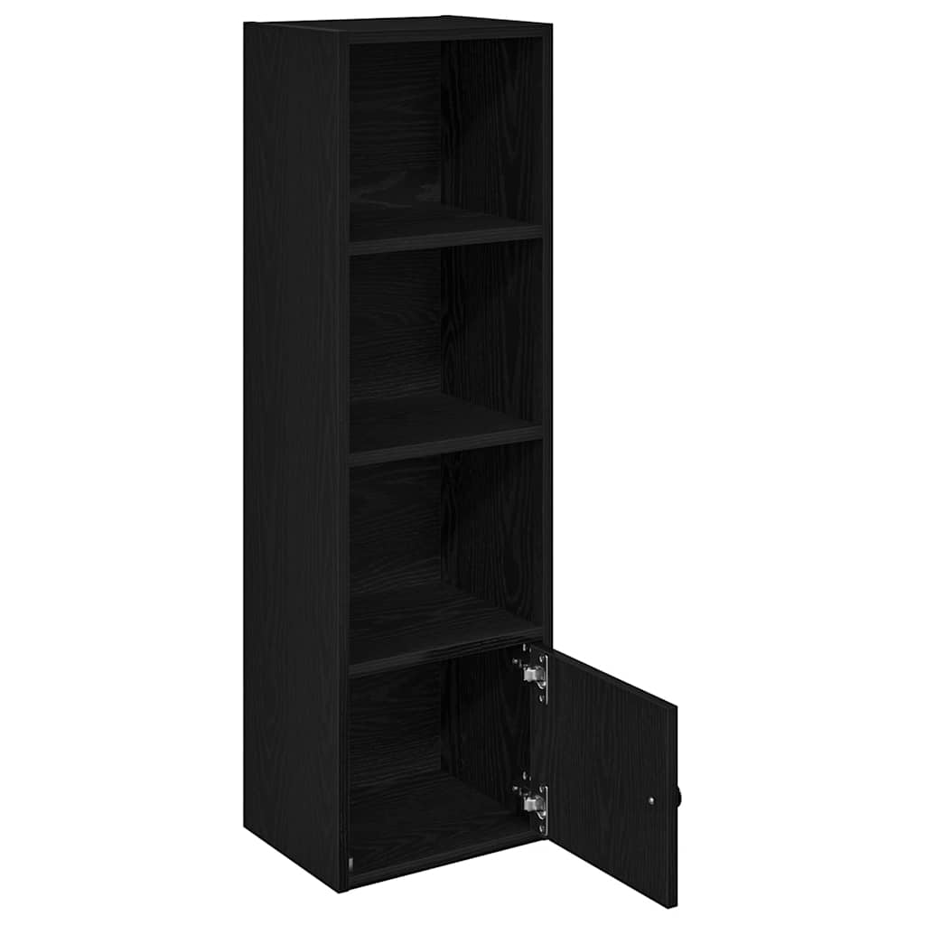 Könyvespolc fekete tölgy 31x24x102 cm Gépesített fa