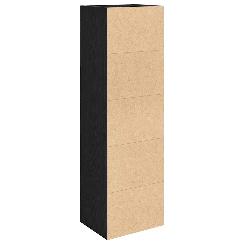 Könyvespolc fekete tölgy 31x24x102 cm Gépesített fa