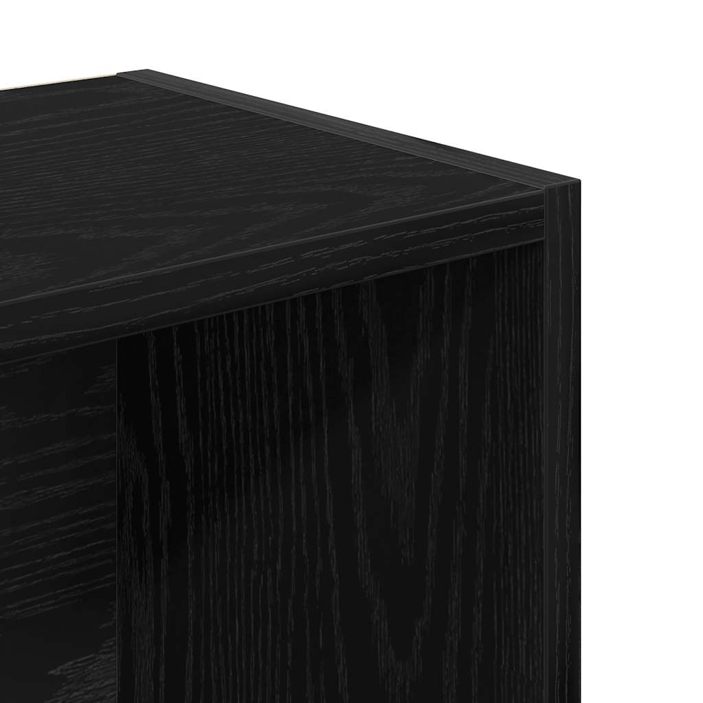 Könyvespolc fekete tölgy 31x24x102 cm Gépesített fa