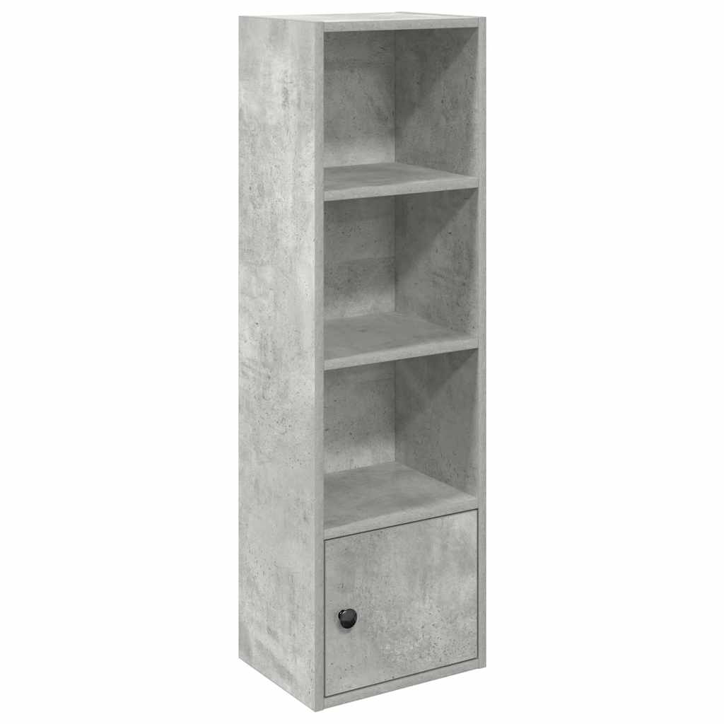 betonszürke szerelt fa könyvespolc 31x24x102 cm