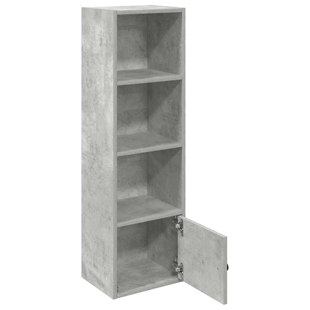 betonszürke szerelt fa könyvespolc 31x24x102 cm