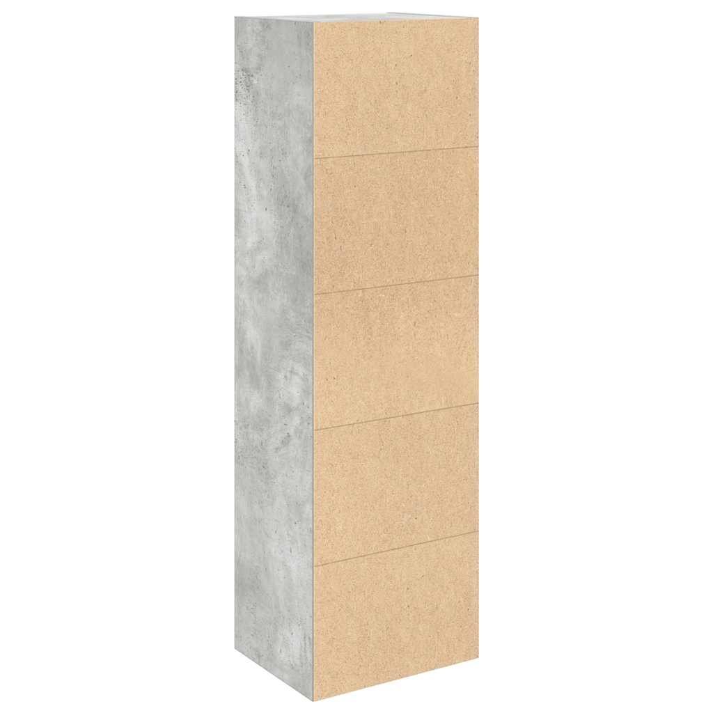 betonszürke szerelt fa könyvespolc 31x24x102 cm