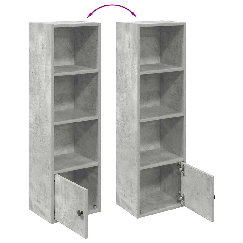 betonszürke szerelt fa könyvespolc 31x24x102 cm