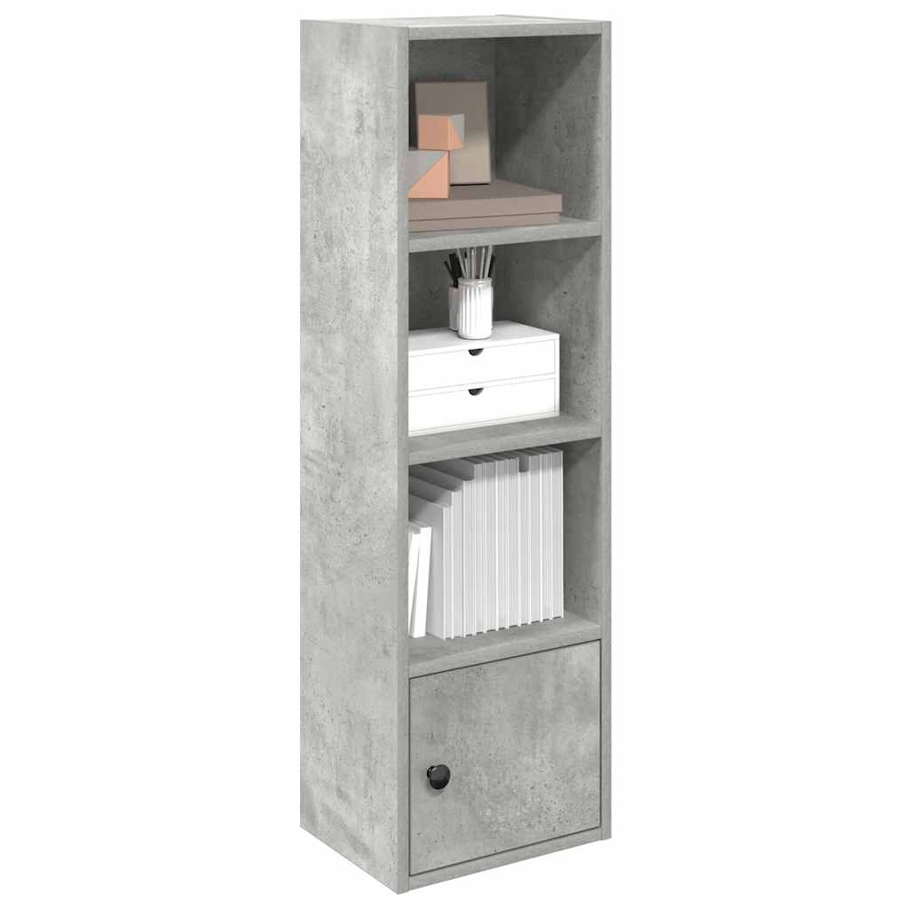 betonszürke szerelt fa könyvespolc 31x24x102 cm