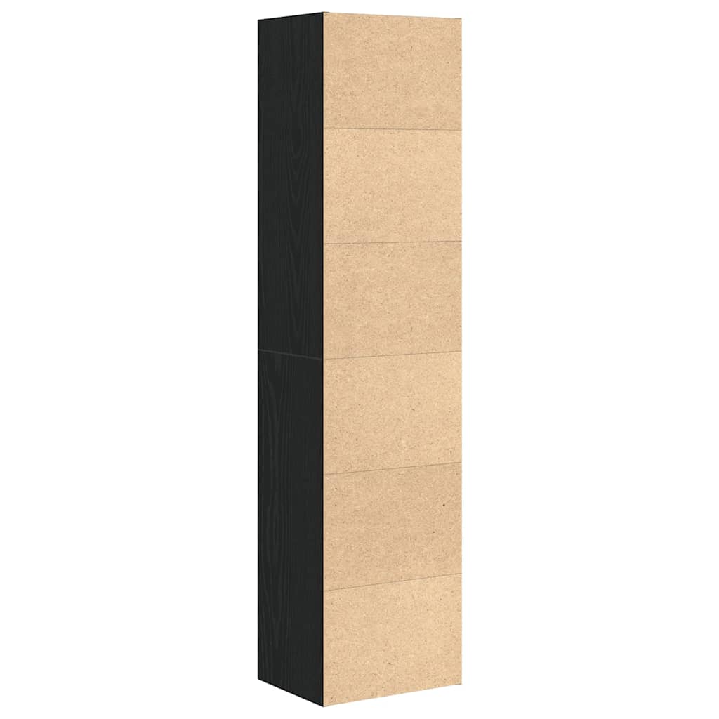 Könyvespolc fekete tölgy 31x24x127 cm Gépesített fa