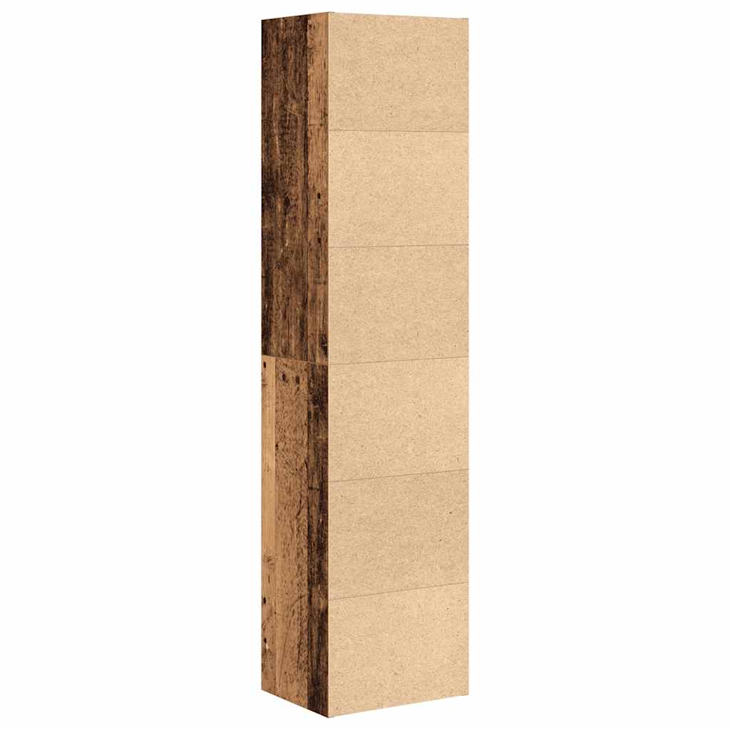 antik fa színű szerelt fa könyvszekrény 31x24x127 cm