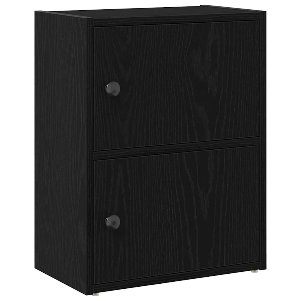 Könyvespolc fekete tölgy 40x24x52 cm gépesített fa