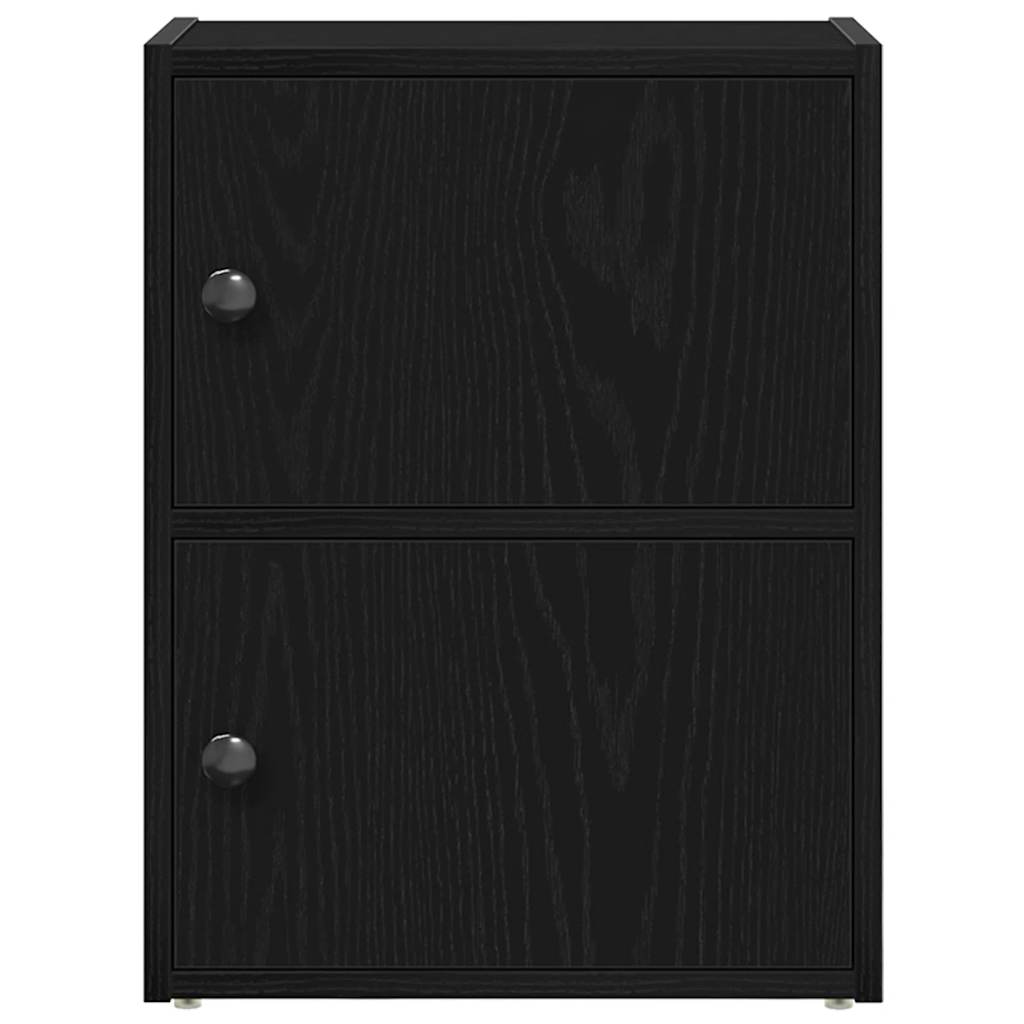 Könyvespolc fekete tölgy 40x24x52 cm gépesített fa