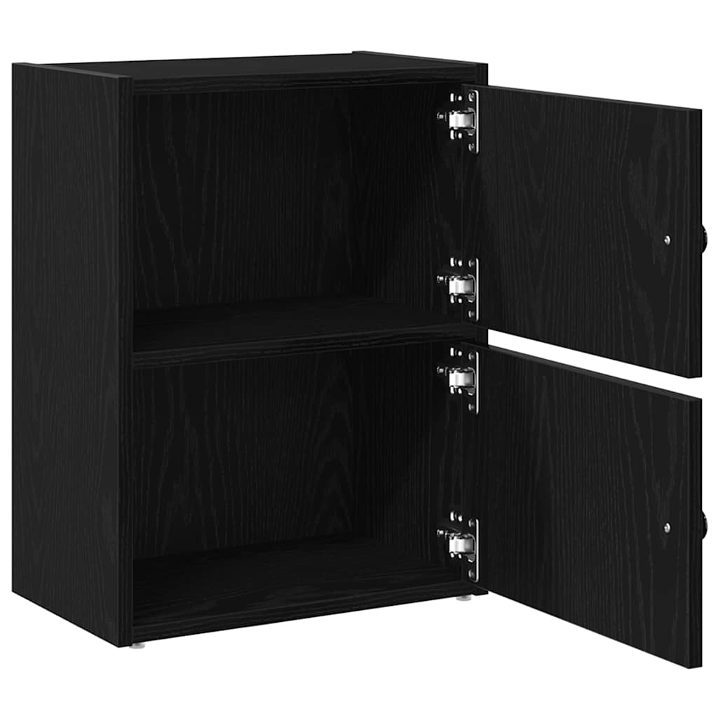Könyvespolc fekete tölgy 40x24x52 cm gépesített fa