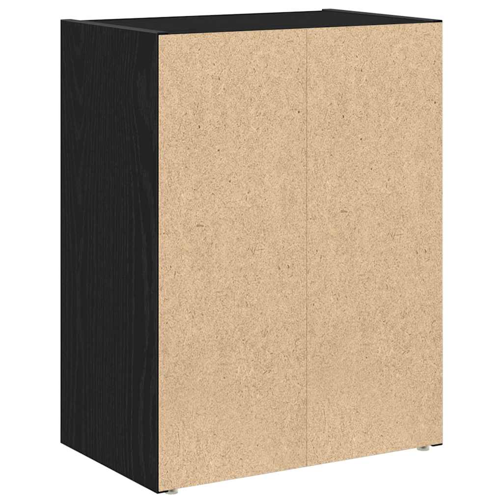 Könyvespolc fekete tölgy 40x24x52 cm gépesített fa