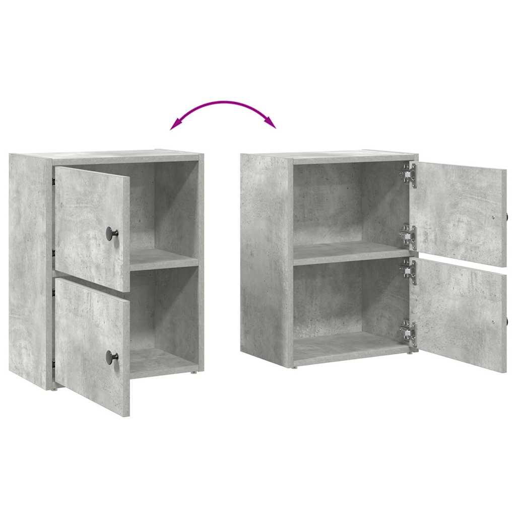 betonszürke szerelt fa könyvespolc 40x24x52 cm
