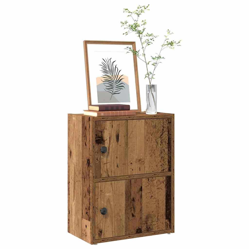antik fa színű szerelt fa könyvespolc 40x24x52 cm