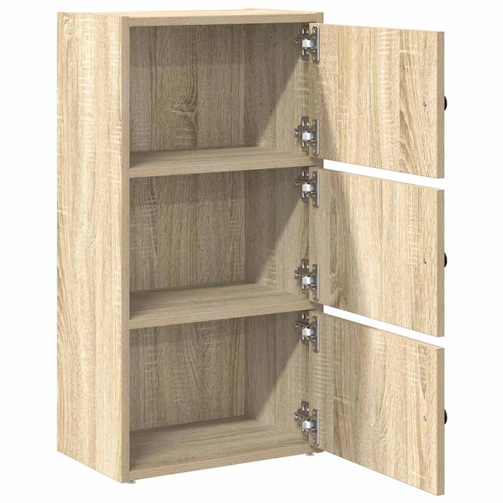 sonoma tölgy színű szerelt fa könyvszekrény 40x24x77 cm