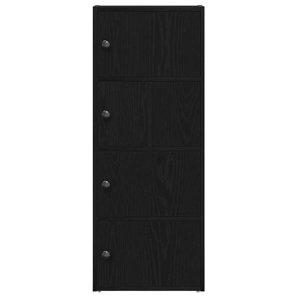 Könyvespolc fekete tölgy 40x24x102 cm gépesített fa