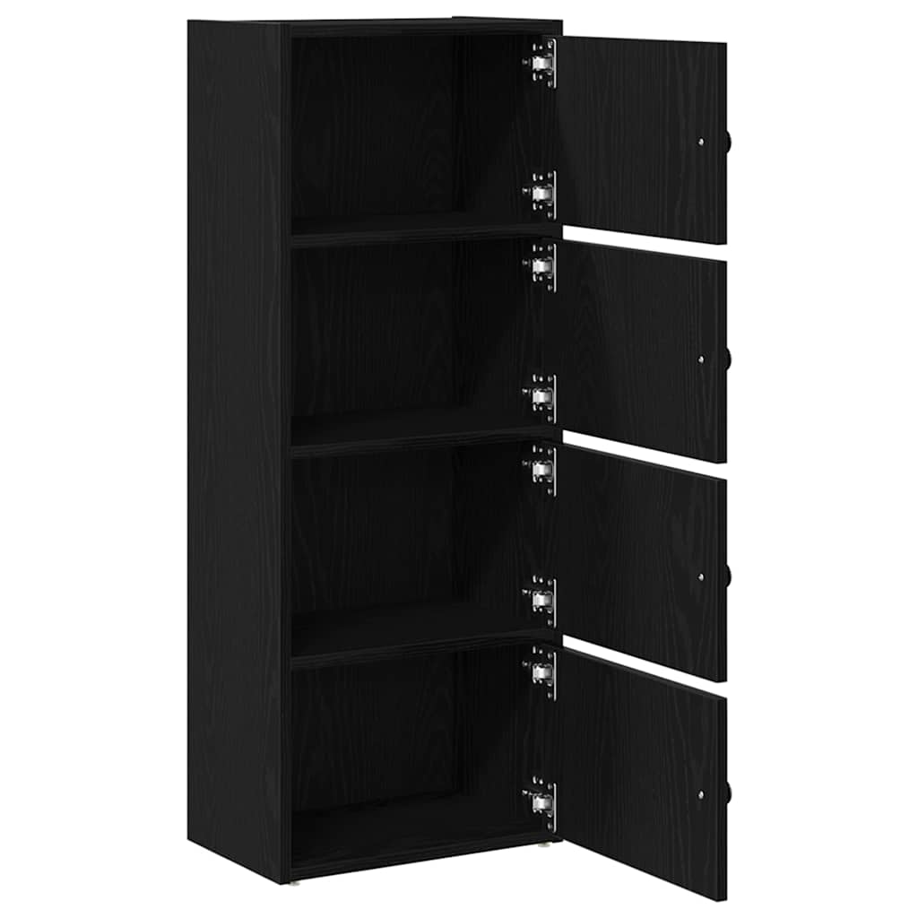 Könyvespolc fekete tölgy 40x24x102 cm gépesített fa