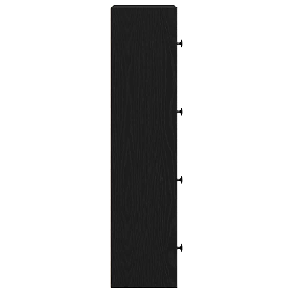 Könyvespolc fekete tölgy 40x24x102 cm gépesített fa