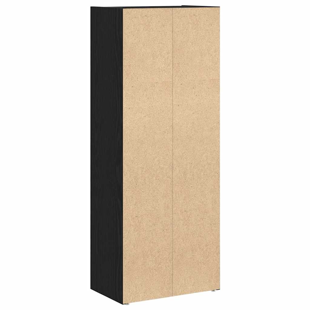 Könyvespolc fekete tölgy 40x24x102 cm gépesített fa