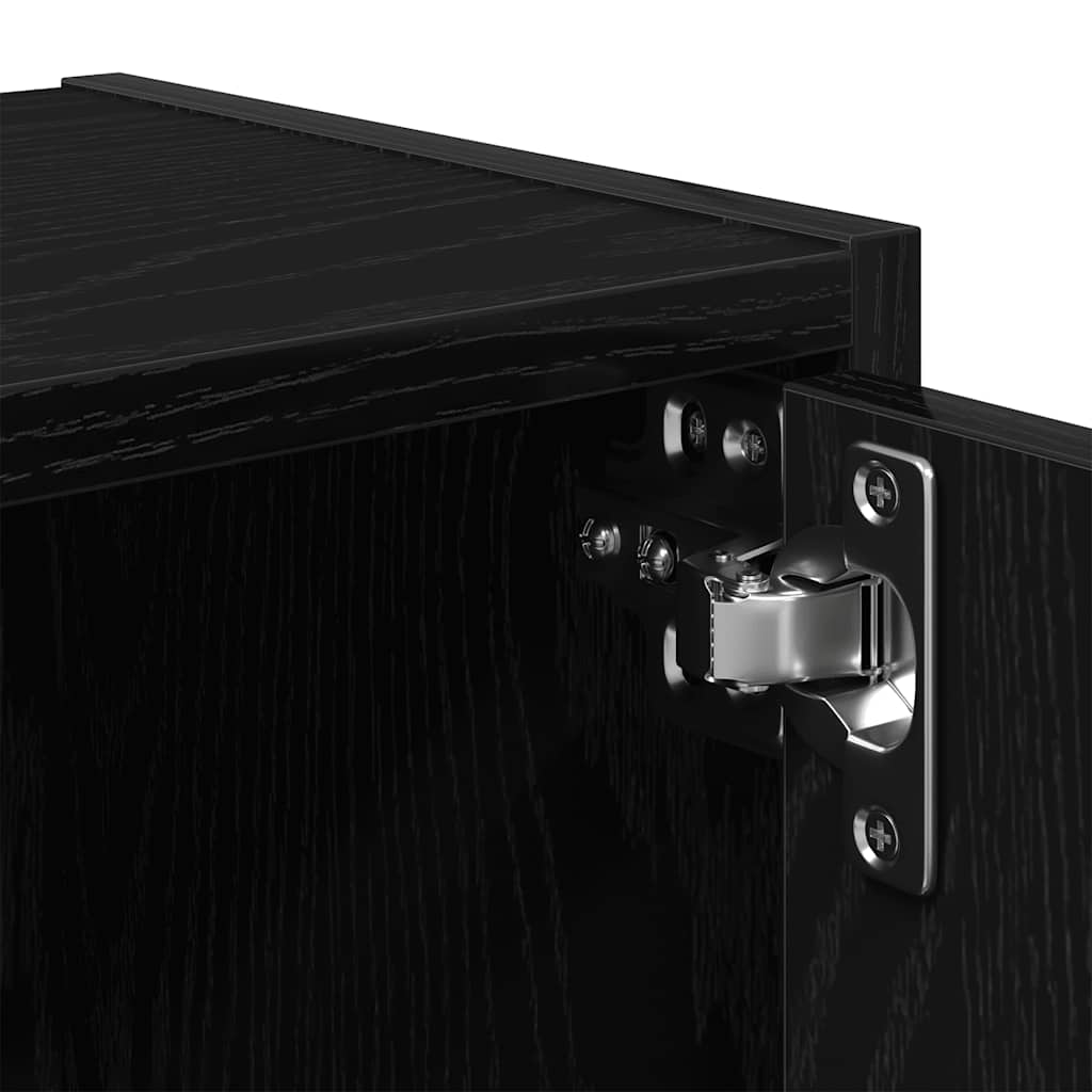 Könyvespolc fekete tölgy 40x24x102 cm gépesített fa