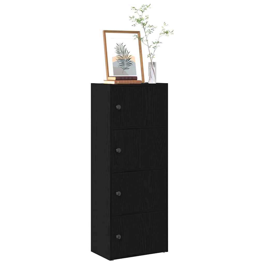 Könyvespolc fekete tölgy 40x24x102 cm gépesített fa