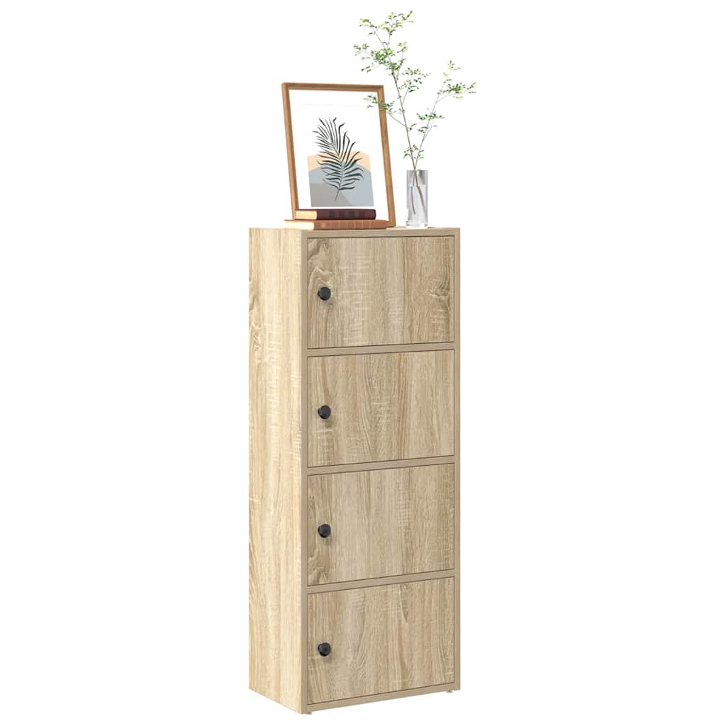 sonoma tölgy színű szerelt fa könyvszekrény 40x24x102 cm