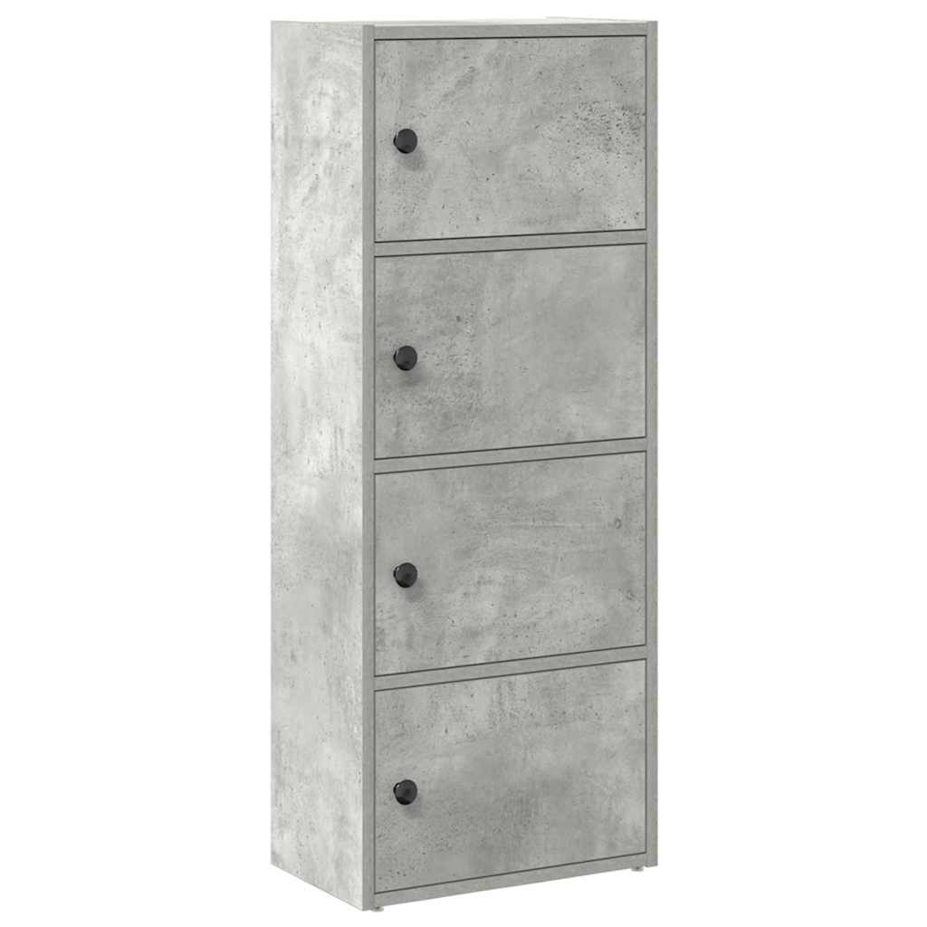 betonszürke szerelt fa könyvespolc 40x24x102 cm