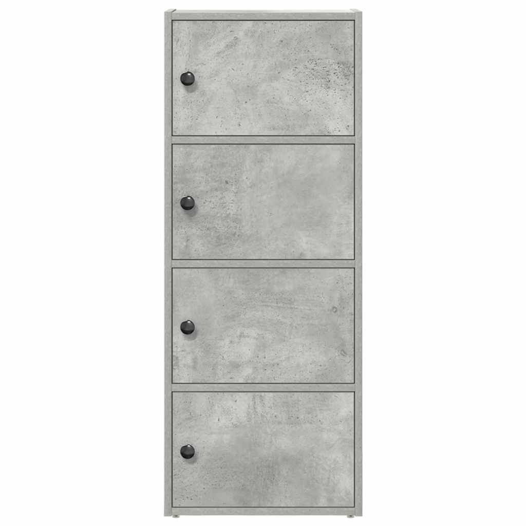 betonszürke szerelt fa könyvespolc 40x24x102 cm