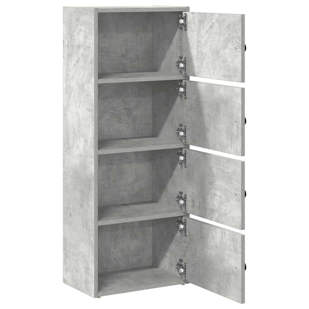betonszürke szerelt fa könyvespolc 40x24x102 cm
