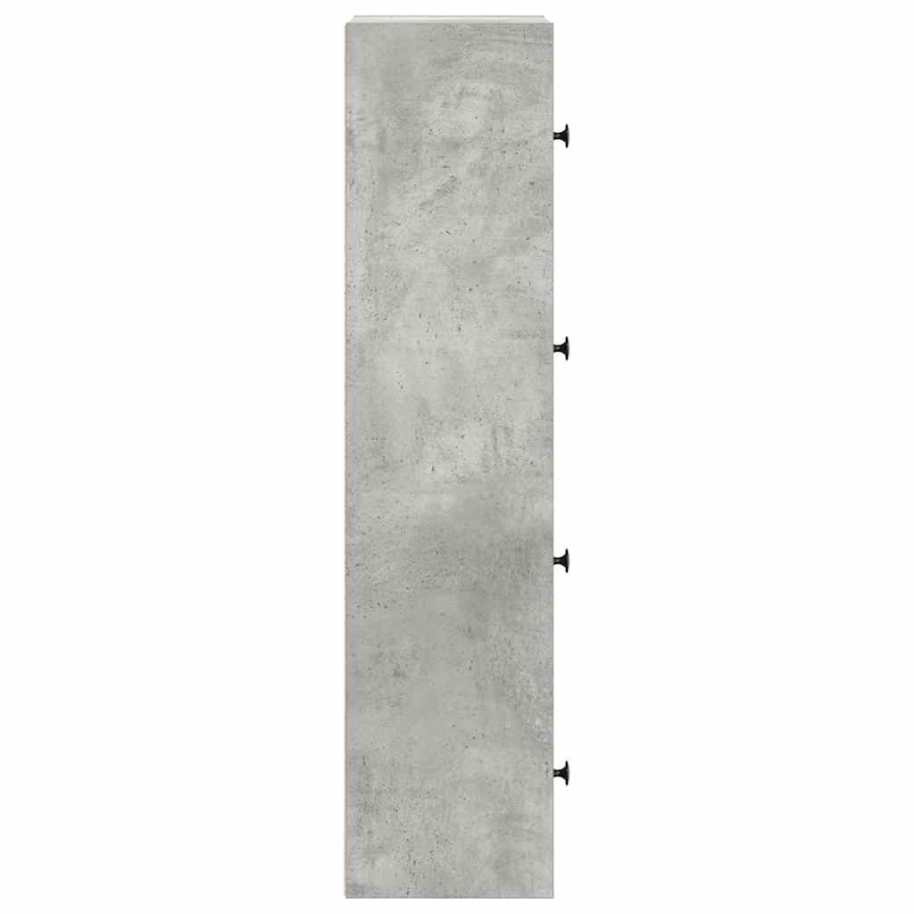 betonszürke szerelt fa könyvespolc 40x24x102 cm