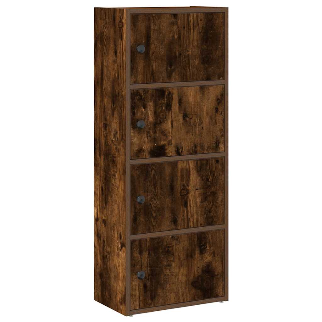 füstös tölgy színű szerelt fa könyvszekrény 40x24x102 cm