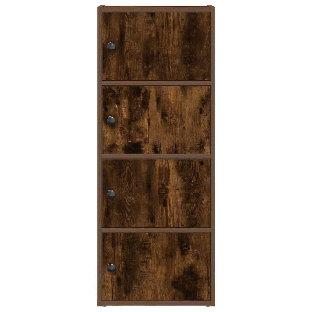 füstös tölgy színű szerelt fa könyvszekrény 40x24x102 cm