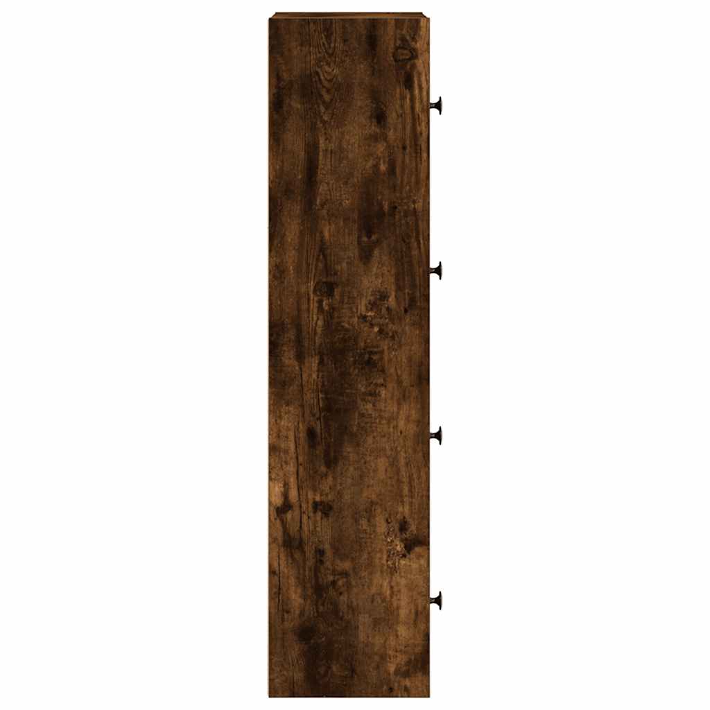 füstös tölgy színű szerelt fa könyvszekrény 40x24x102 cm