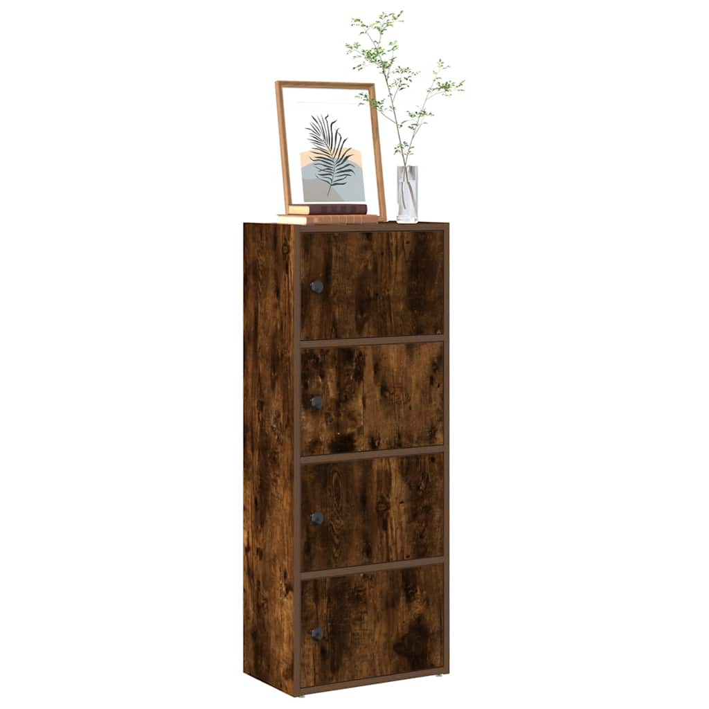 füstös tölgy színű szerelt fa könyvszekrény 40x24x102 cm