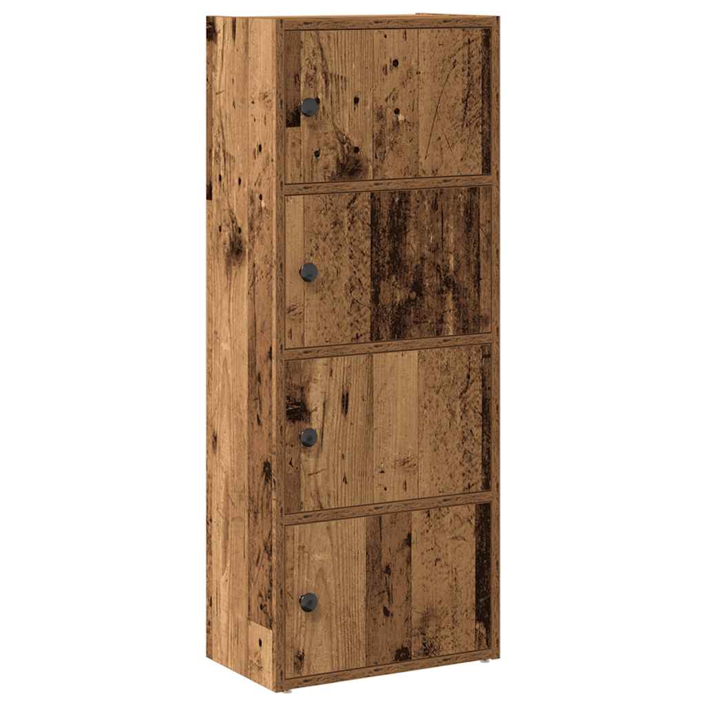 antik fa színű szerelt fa könyvespolc 40x24x102 cm