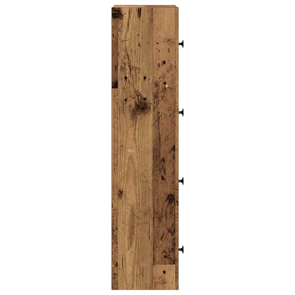 antik fa színű szerelt fa könyvespolc 40x24x102 cm