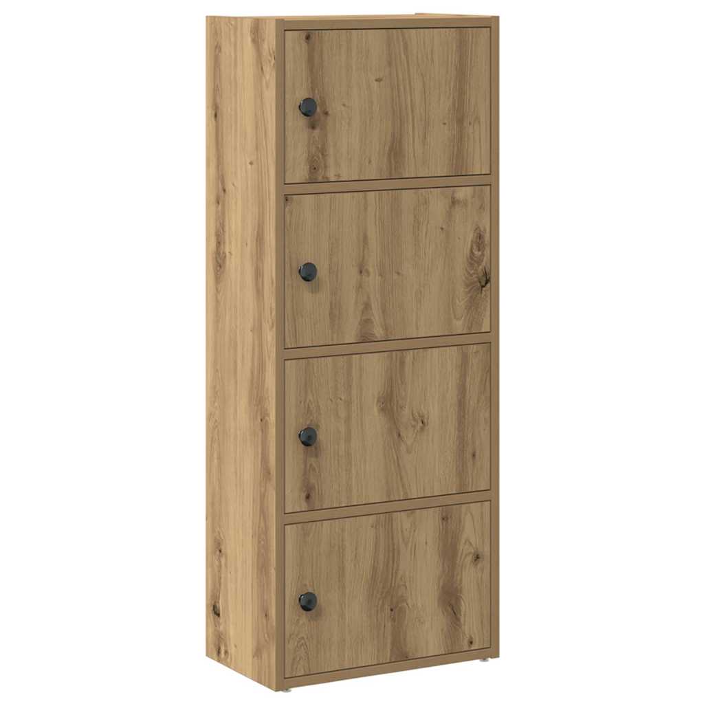 kézműves tölgy színű szerelt fa könyvespolc 40x24x102 cm
