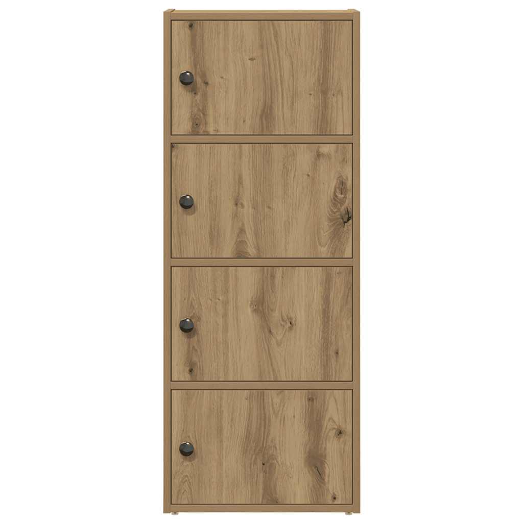 kézműves tölgy színű szerelt fa könyvespolc 40x24x102 cm