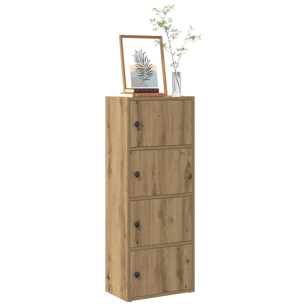 kézműves tölgy színű szerelt fa könyvespolc 40x24x102 cm