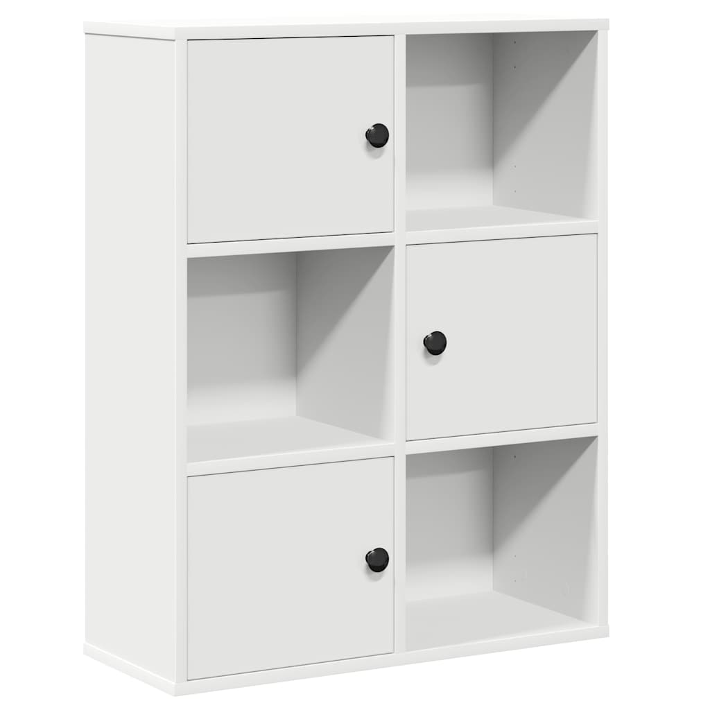 fehér szerelt fa könyvespolc 60x24x76,5 cm