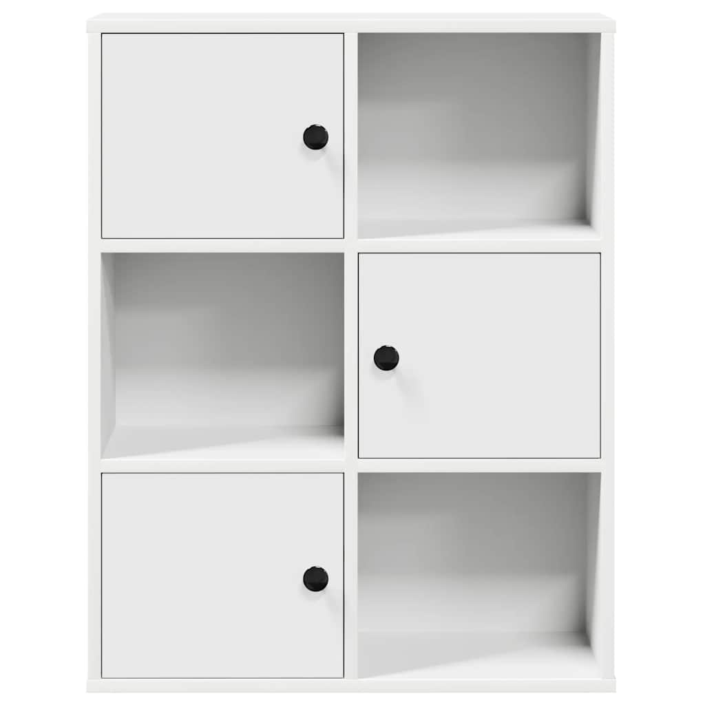 fehér szerelt fa könyvespolc 60x24x76,5 cm